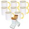 8 Pcs Yellow Sublimation 11oz Rim Handle Mugs With Foam Support Boxes